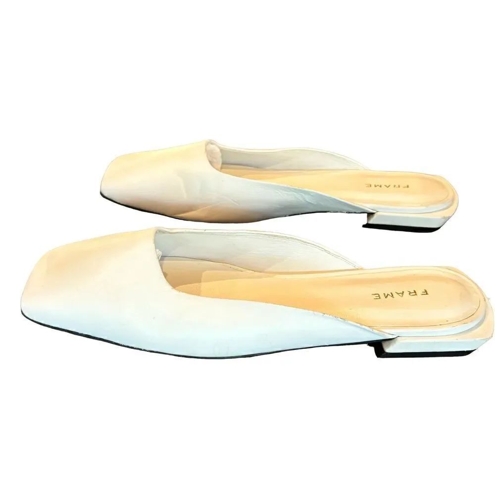 Frame Le Town Mule in White Leather NWOB Size 37/ or US 7 - Picture 3 of 6